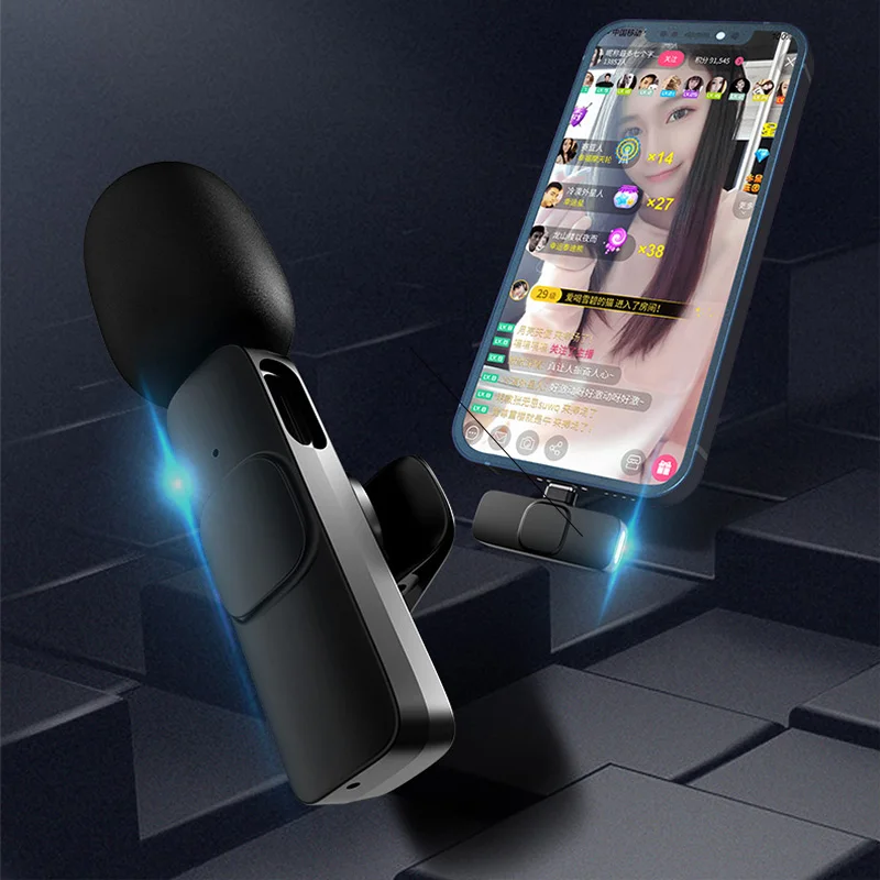 Portable Mini Wireless Lavalier Microphone for Smartphone Pocket Lavalier Microphone Clip Small Microphone for Phone Computer