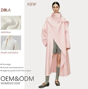 Handmade Double-Sided Wool Coat for Women Warm Winter Casual Coat with Button Decoration Long Length Europe Fashion Style