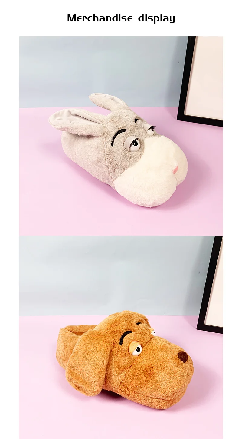 Wholesale Winter House Indoor Soft Anti-slip Fashion Faux Fur Slides Cartoon Cute Fluffy Teddy Bear Slippers