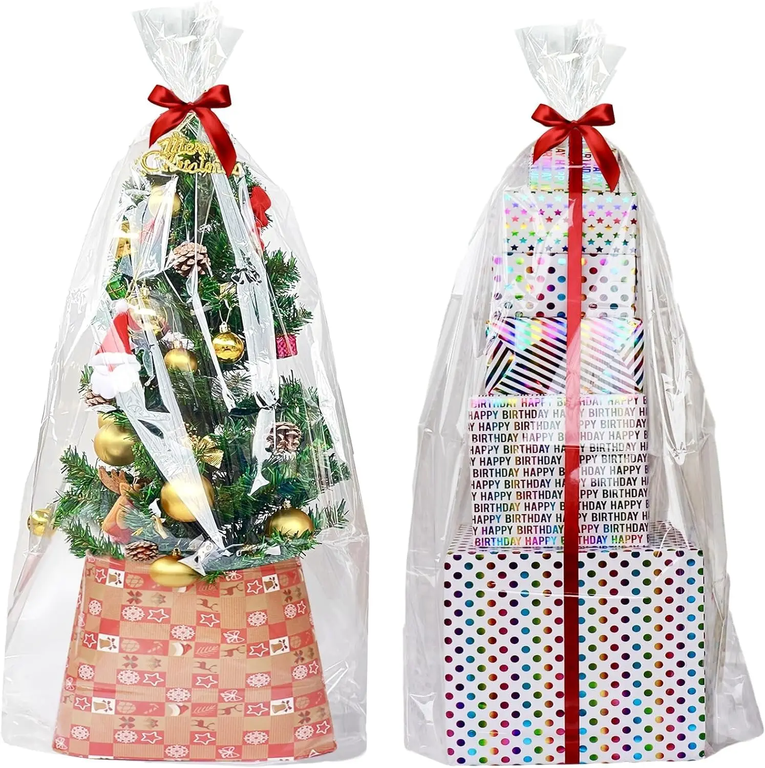 JOYIN Maxi Sacchetto Regalo Babbo Natale: Gigante 142x91 Cm In Plastica Resistente, Perfetto Per Confezionare Regali Enormi E Sorprese Di Natale