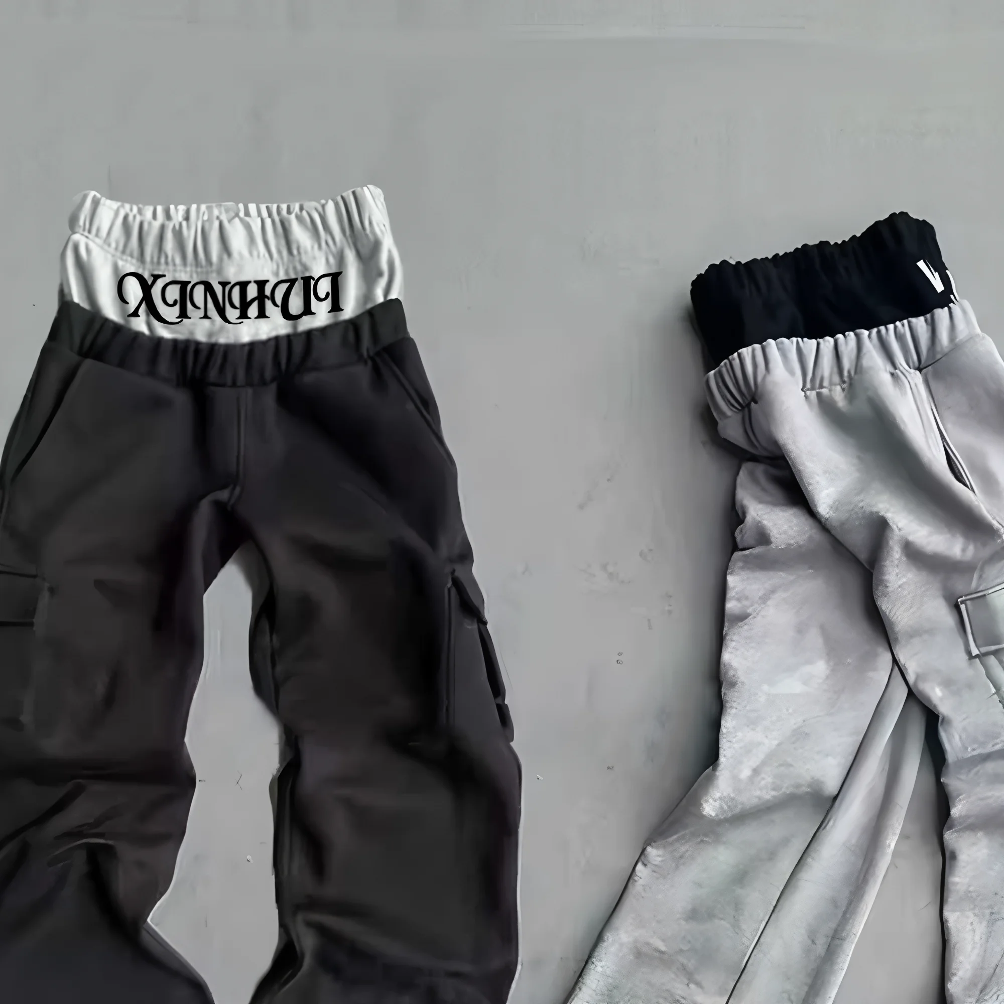 Sweatpants Manufacturer Custom Heavyweight Double Waist Sweatpants Baggy  Fit Wide Leg Men's Cotton Cargo Pants