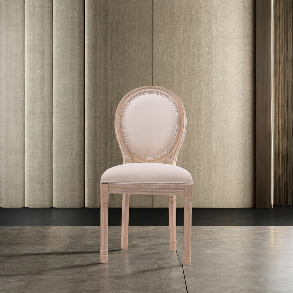 French Retro Rattan Chair with Solid Wood Frame Modern Design Dining Chair for Home Hotel Banquet