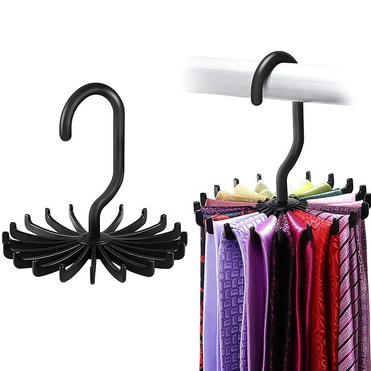 5, Grey 5 Pcs Non-Slip Tie Rack Hanging Hook Closet Accessory Organizer Holders for Ties Scarves Belts Handbags and Jewelry HangerSpace Scarf Ring Hanger Belt Rack 