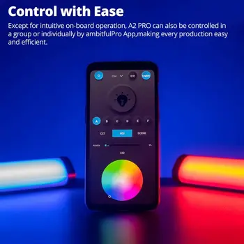 AMBITFUL A2 PRO Full-Color RGB Tube Light, CRI 95 TLCI 97 Accurate Color,2500k-8500k Adjustable detail image