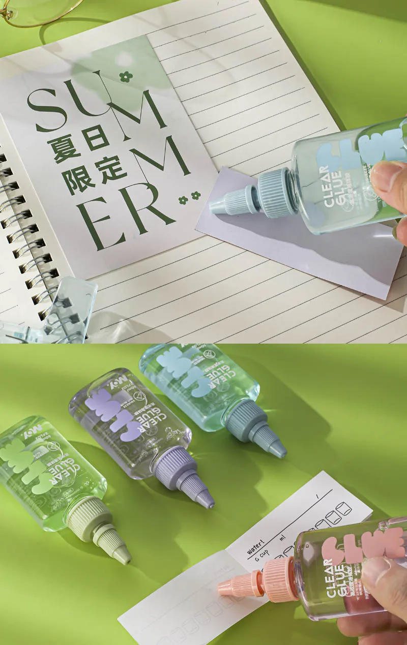 High Concentration Transparent Liquid Glue  for Office Use Children Students Handmade DIY Slime Paper Clear Glue Rotate Opening