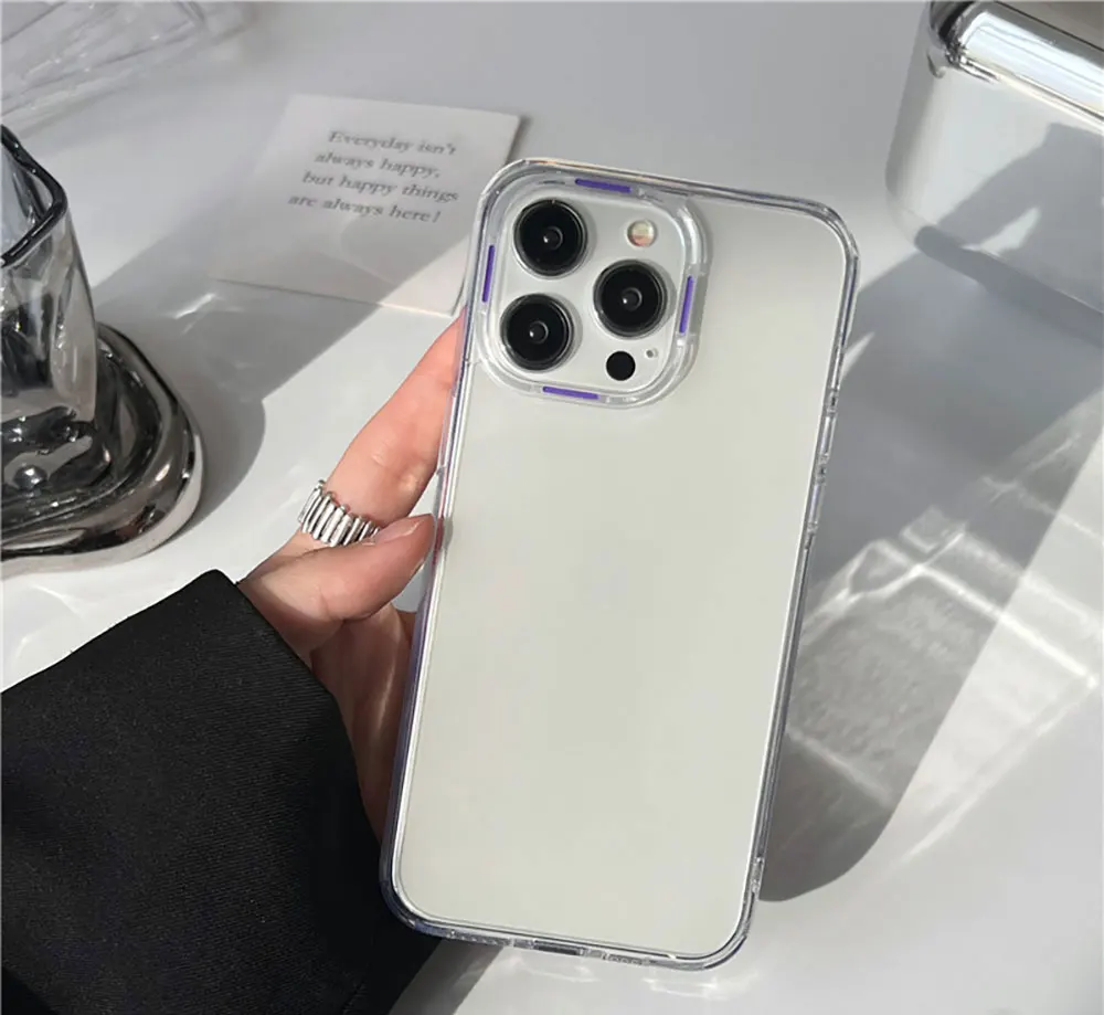 Clear Phone Case For Iphone X 7 8 10 11 12 13 14 15 Max Pro Plus Precision Hole Bumper Pc Tpu Custom Transparent SJK142  Laudtec factory