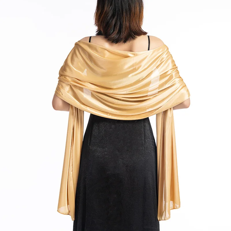 green emerald velvet dress Women's Silky Scarf Shawls and Wraps for Wedding Favors Bride Bridesma