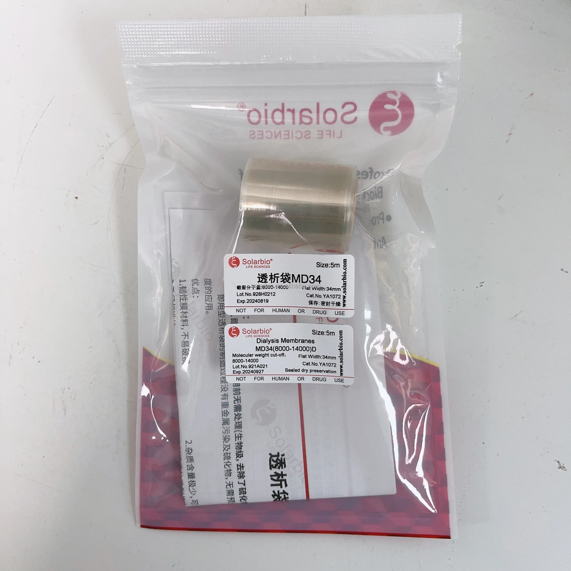 Standard Dry Type Md34mm Mwco800014000d Dialysis Tubing Cellulose Membranes Bags Sacks,Free