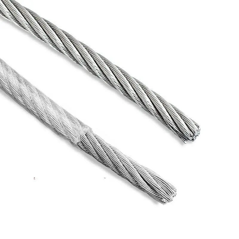 1meter 304 Stainless Steel Wire Rope Cable PVC Plastic Coated 1mm- 6mm