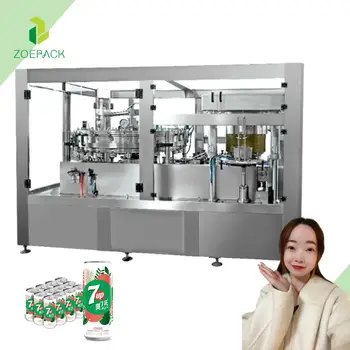 Fully Automatic Aluminum Cans PET Tin Can Soda Beer Bottle Filling Sealing Machine for carbonated beverage Beer Juice Drink