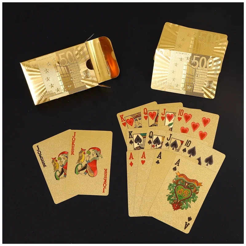 JP162 Factory Direct Supply 24K Gold Foil Dubai Playing Cards As Gift And Souvenir