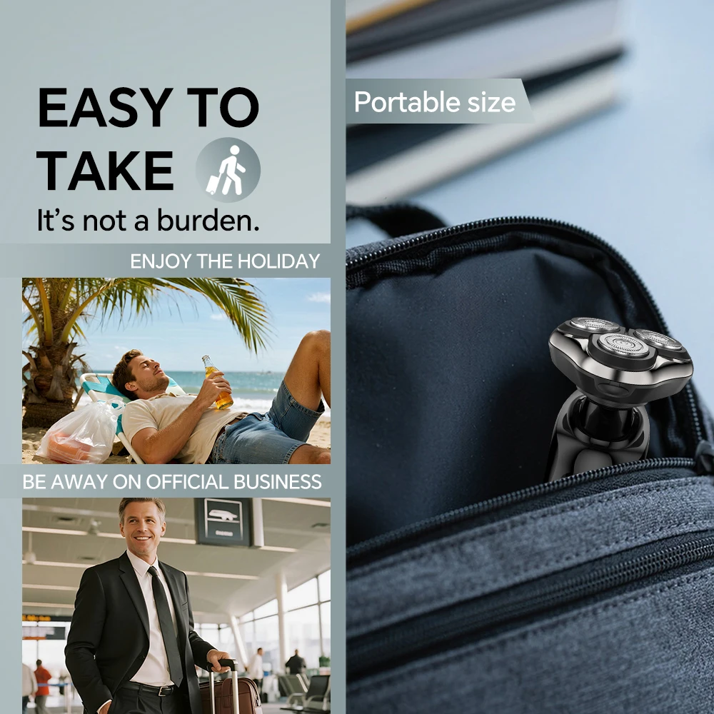 Men's Electric Shaver Floating Three-Blade Design Multifunctional USB Charging Exclusive for Beard Shaving for Household RV Use details