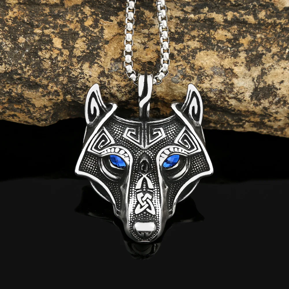 Viking Wolf Head Amulet Pendant PE132 Fenrir Necklace