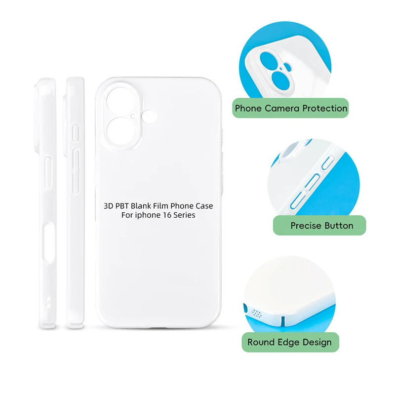 White DIY Plastic PBT Heat Transfer Back Cover for Iphone White DIY Plastic PBT Heat Transfer Back Cover for Iphone