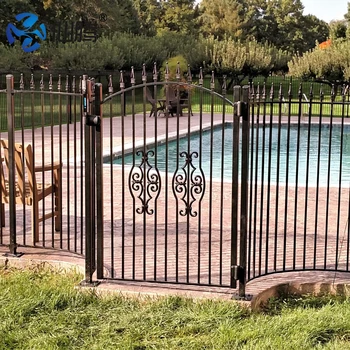 Spear Top Galvanized Metal Fence Panel Design Security Backyard Decorative Ornamental Metal with Steel Frame