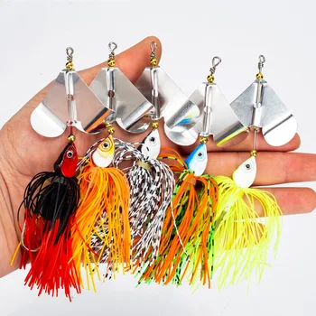 New Drop Shaped Lead Hook in Stock 13g Metal OPP Bag 3D Eyes 13g Artificial Skirt Lure Spinner Baits for River Fishing 5 Colors – Metal Jig – view 3