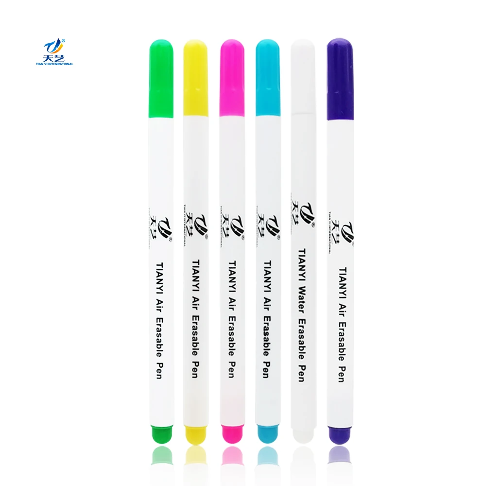 Disappearing Ink Fabric Marker Pen for Sewing Art Washable Art and  Lettering 12PCS 6 Color Vanishing