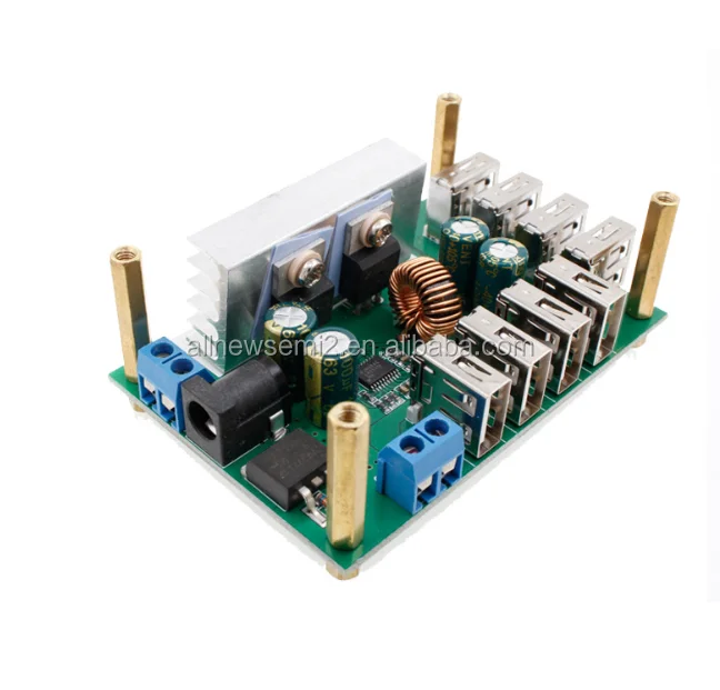 5V10A charging USB power module DC9V-36V input 8-port USB high current DC-DC charging module