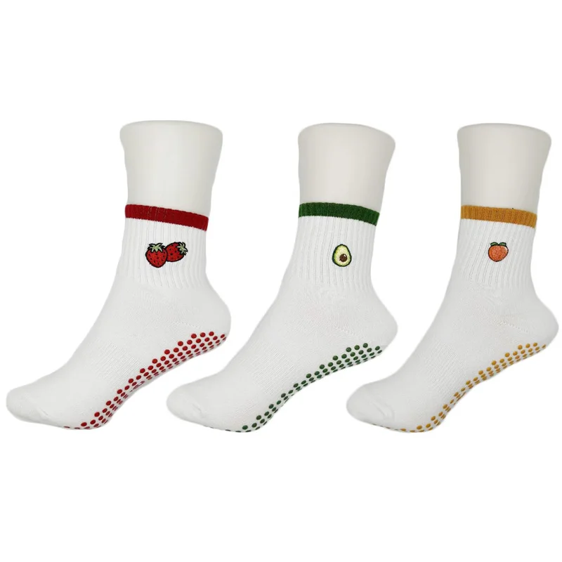 Women Ruffle Cuff Grips Yoga Socks Non Slip Athletic Socks Custom Logo Pilates Socks