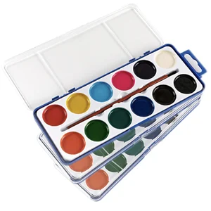 12-Color Semi-Moist Watercolor Set for Students & Art Lovers
