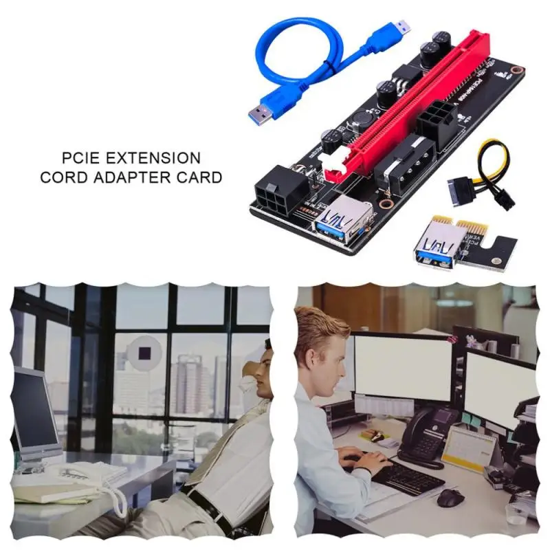 1x 16x USB3.0 Extension Card PCI Express 6 Pin Connector Riser's v Raiser Riser 009s Ver 009 Pcie Riser 009s