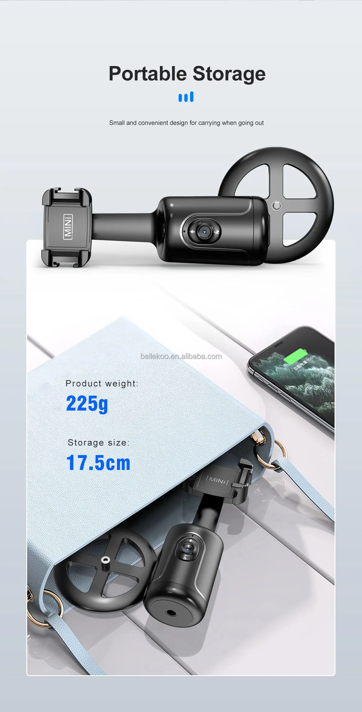 360 Rotate AI Smart Auto Motion Follow Face Tracking Stabilizer Phone Gimbal for Live Streaming Vlog Video Making