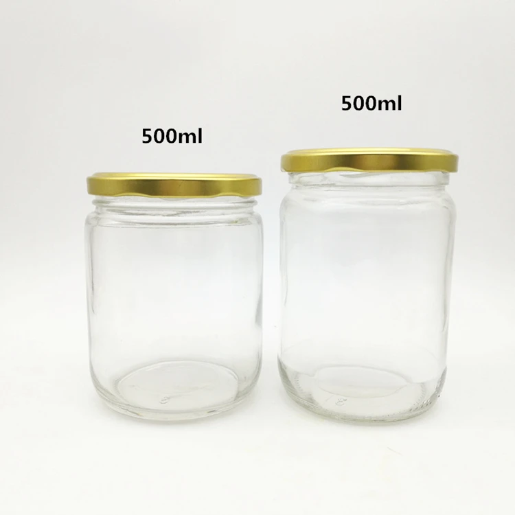 Food Grade Round Transparent 25ml to 1000ml Jam Honey Jelly Glass Storage Jar With Metal Airtight Lid