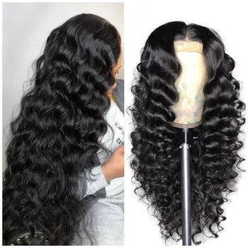 HD Lace Full Virgin Brazilian Human Hair Wigs Deep Wave Curly Transparent Lace Front Human Hair Wigs for Black Women