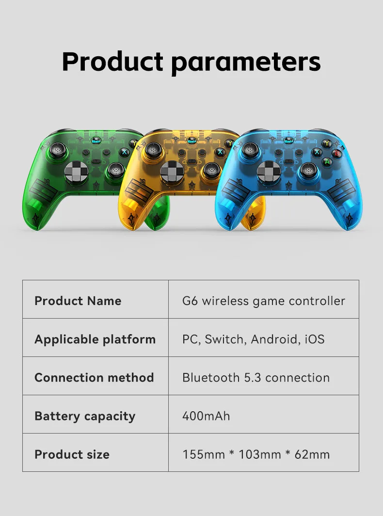 G6 BT Wireless Game Controller - Perfect for PC & Switch