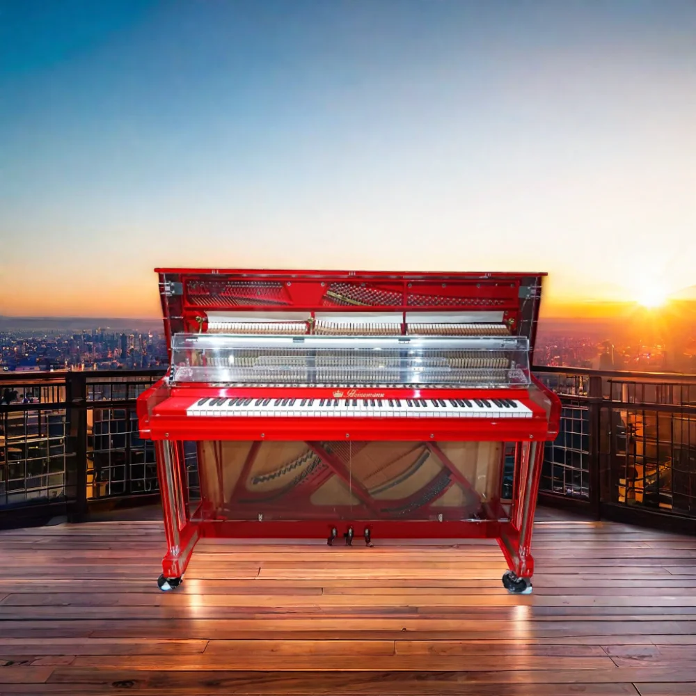 Piano Vertical Mecânico de Luxo de 88 Teclas com Auto-Toque, Modelo  Profissional em Acrílico Transparente de Alta Qualidade, image size:1000x1000