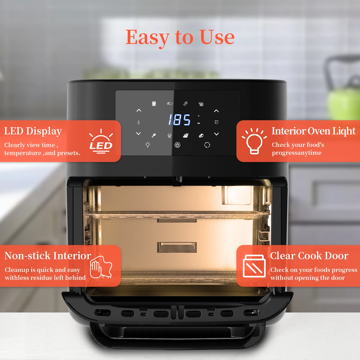 Household 12l Electric Air Fryer Digital Display Temperature Control