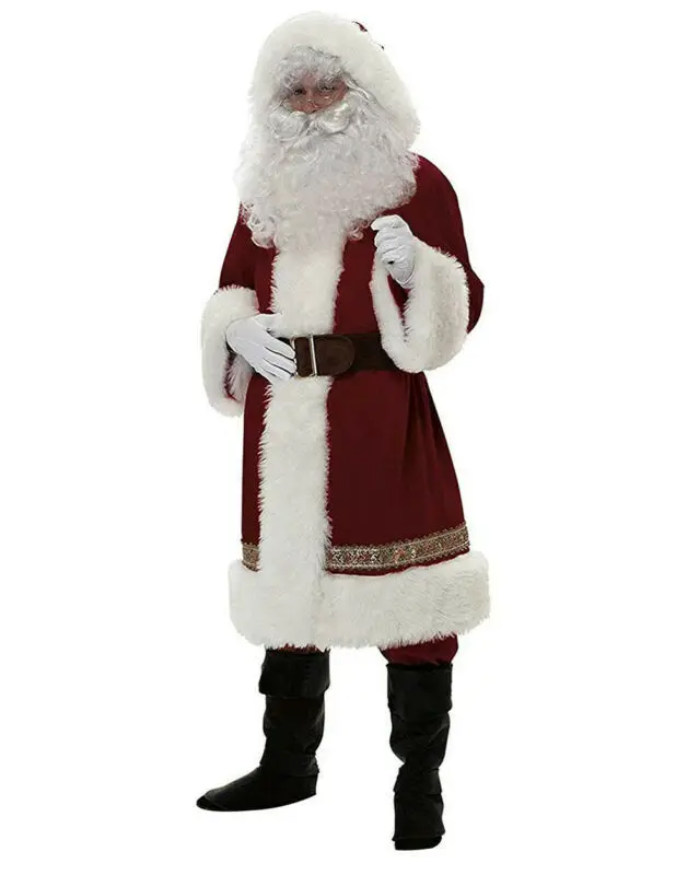 white christmas dresses Santa Cloak Deluxe Adult Red with White Trim main image 0