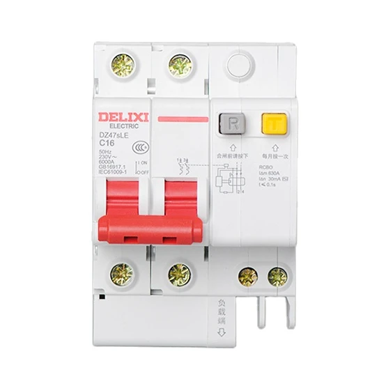 DELIXI DZ47sLE of Auxiliary Contact Circuit Breaker RCCB 2P 6mA 10mA 16mA