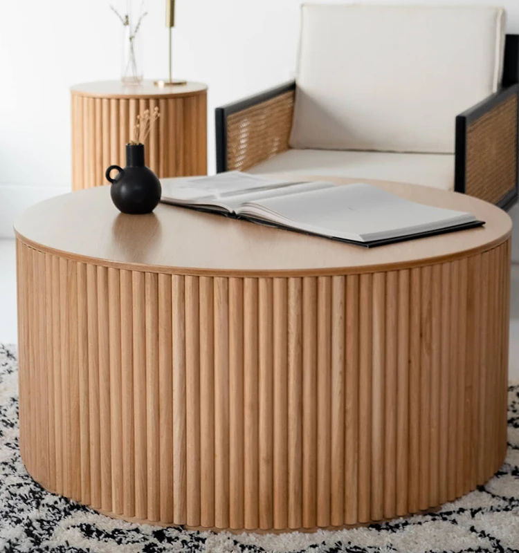 MRS WOODS Designer Rustic Modern Coffee Table Living Room Furniture Wooden Coffee Tables Cloud Coffee Table for Wedding