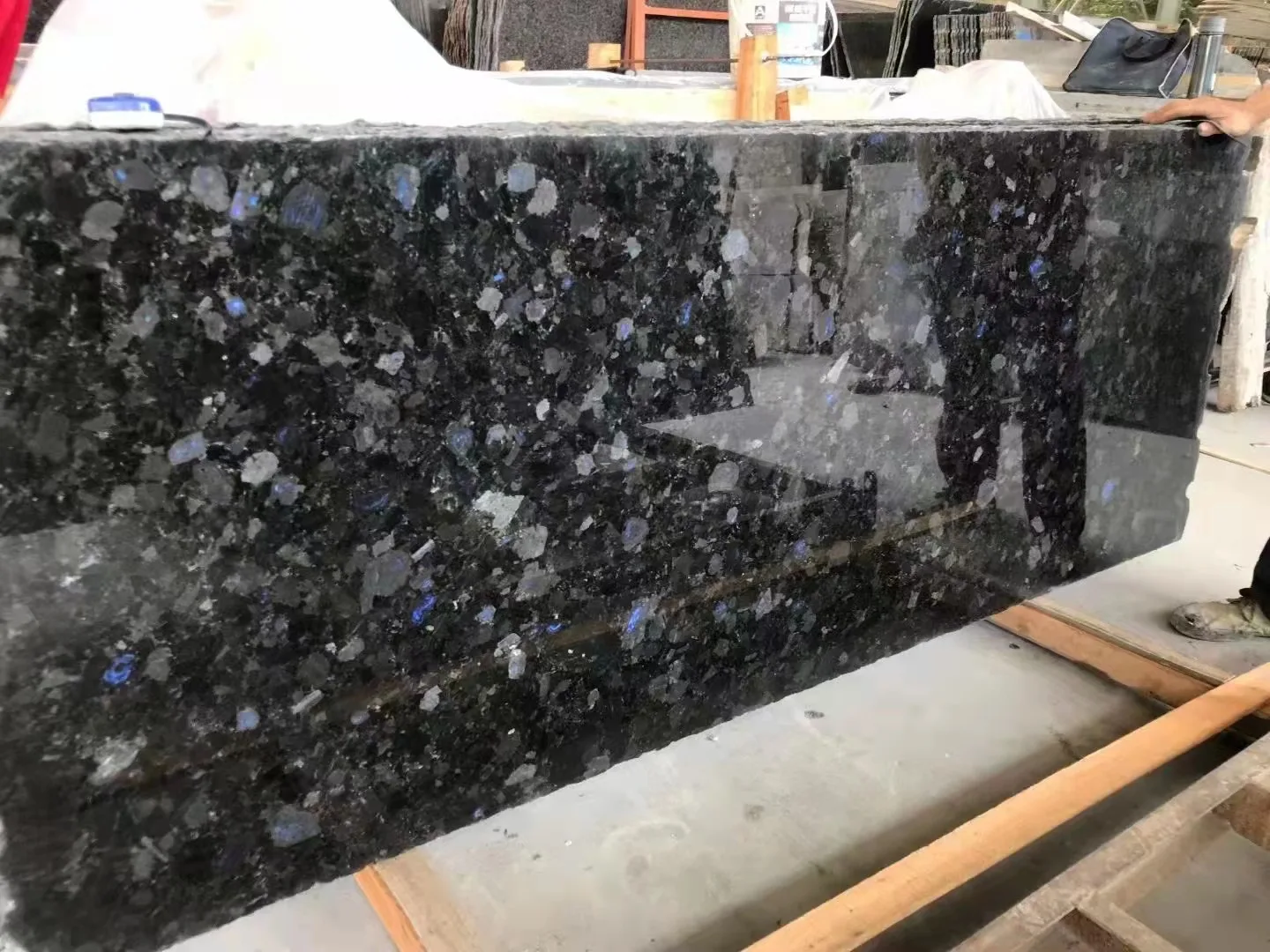product hot selling hard outdoor decoration of nature blue stone granite blue emerald granite  wall and floor file-8