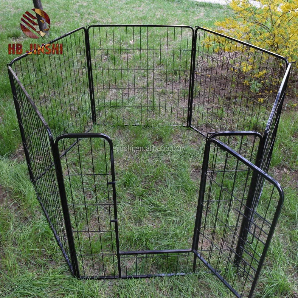 金属線屋外ペットプレイペンポータブル犬フェンス8パネル子犬