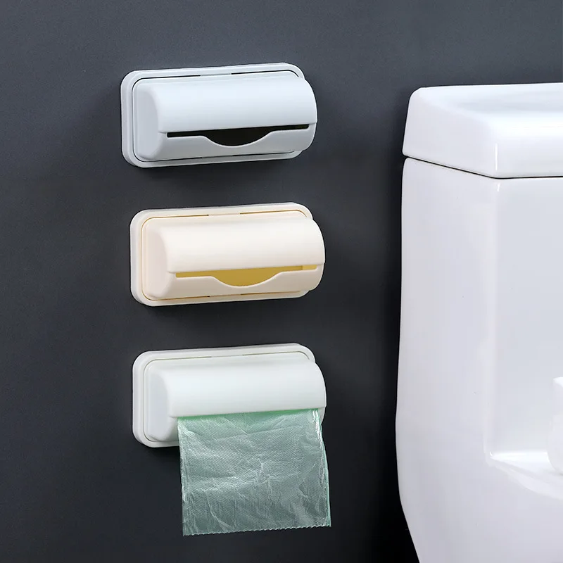 Kitchen garbage bag storage device Extractor creative wall-mounted non-punching plastic bag storage box