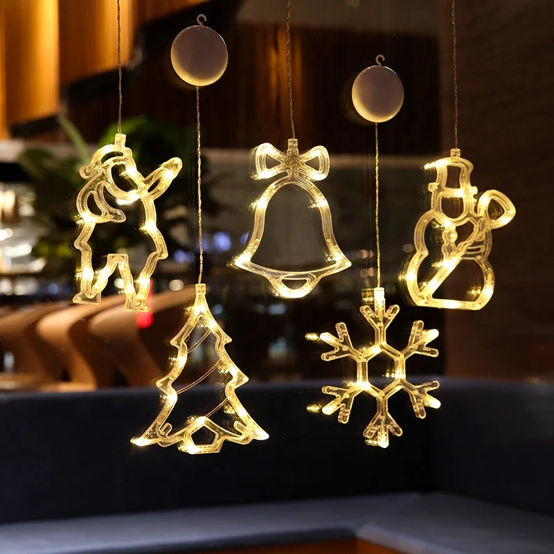 LED Flashing Light Sucker Window Hanging Tree Creative Decoration Christmas Light
