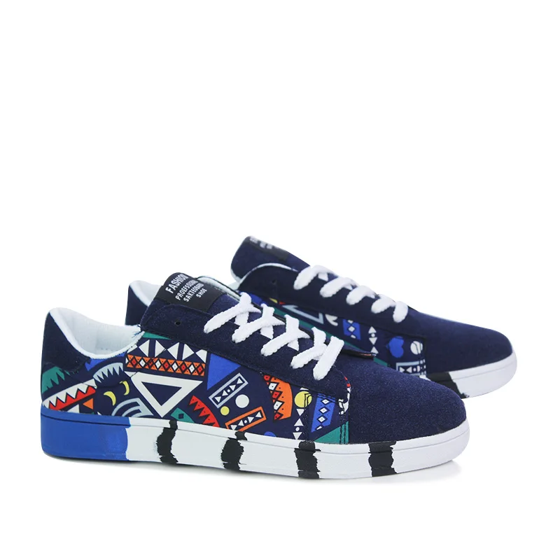 Стильные мужские кроссовки со шнуровкой модная прогулочная обувь с узором Классические повседневные для