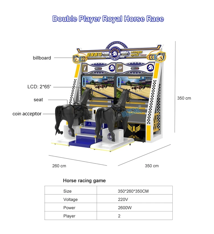 Coin Operated Arcade Simulator - Electronic Horse Racing Game Machine