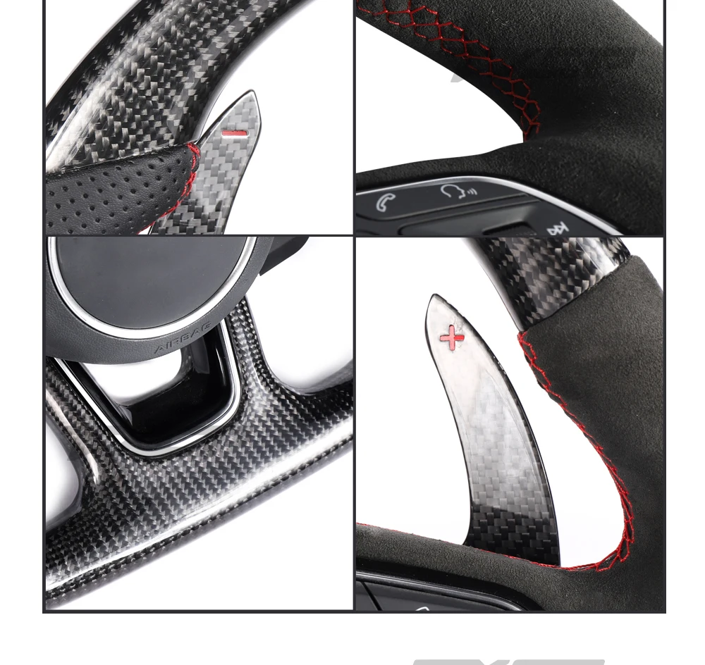 Fit for Audi A3 A4 B9 A5 RS3 RS4 RS5 S3 S4 S5  LED Complete Carbon Fiber Steering Wheel