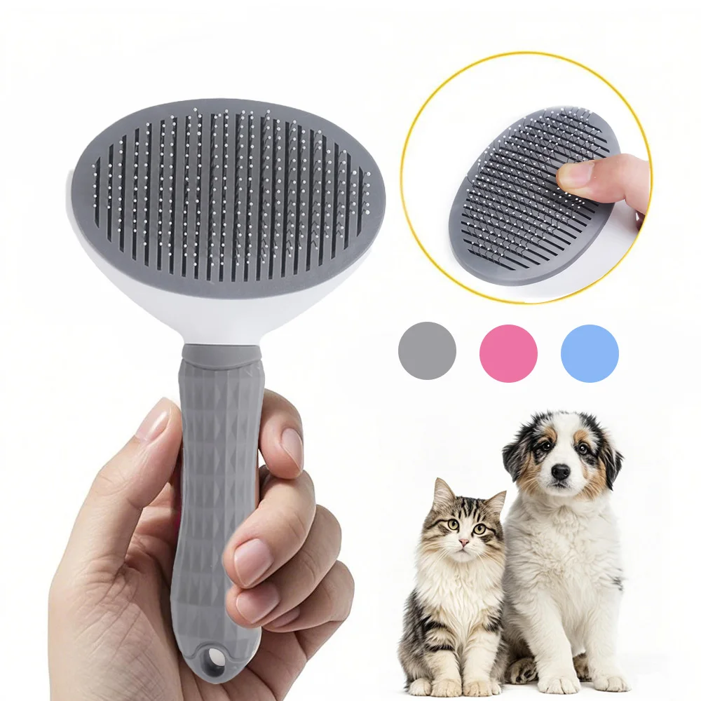 Pet Grooming Brush for Dogs and Cats - Detangling and Deshedding Tool Thick Needle and Thin Needle Type