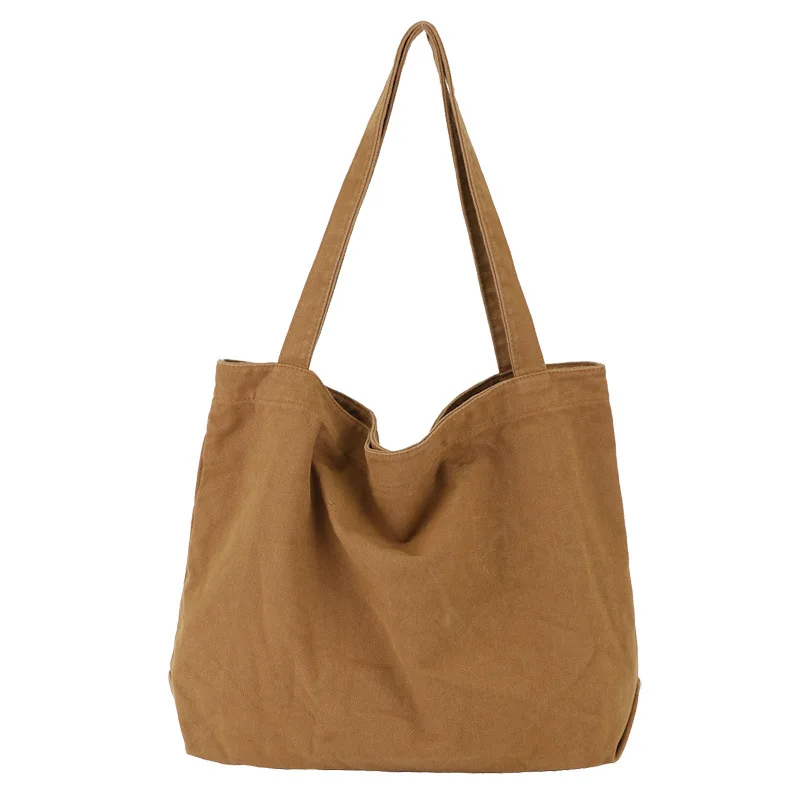 in stock women's handbag casual simple shopping bag retro large capacity tote bag