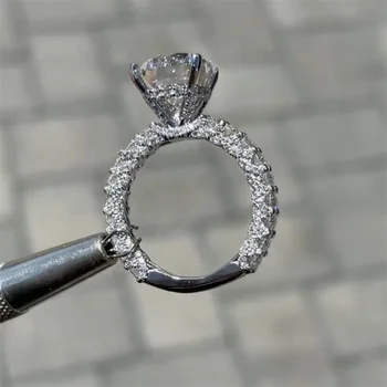 Customized jewelry forever love diamond wedding ring set 10K white gold moissanite diamond rings 2ct
