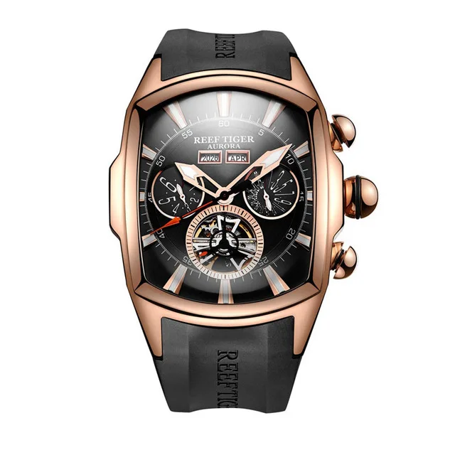 REEF TIGER RGA3069 Luxury Men's Watch with Blue Dial, Mechanical
