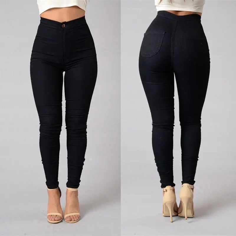 Wholesale Custom Women Stretch High Waist Candy Color Skinny Jeans