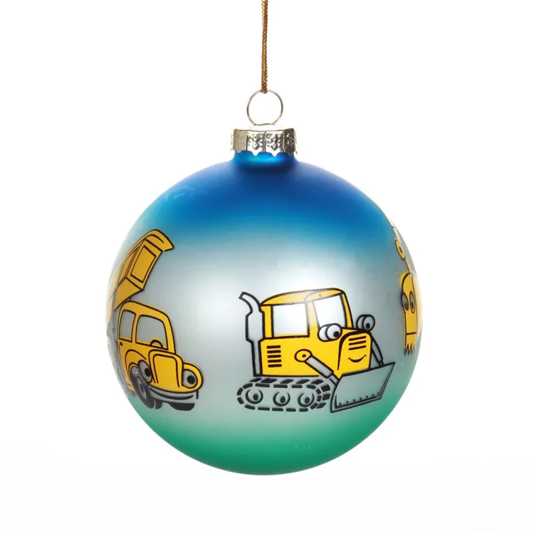 Окрашенные на заказ 8 см рождественские стеклянные шары с рисунком логотипа украшения рождественской елки праздничные