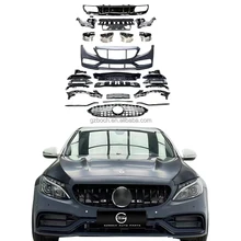 W205 bodykit For Mercedes Benz W205 C205 C class C180 C200 C260 C300 C250 AMG Line Coupe Normal 2013+ to C63 AMG car bumper