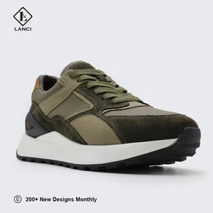 LANCI Run Shoe Manufacture Breathable Men Casual Running Shoes Sports Wholesale Mens Walking Style Leather Shoes Light Comfort