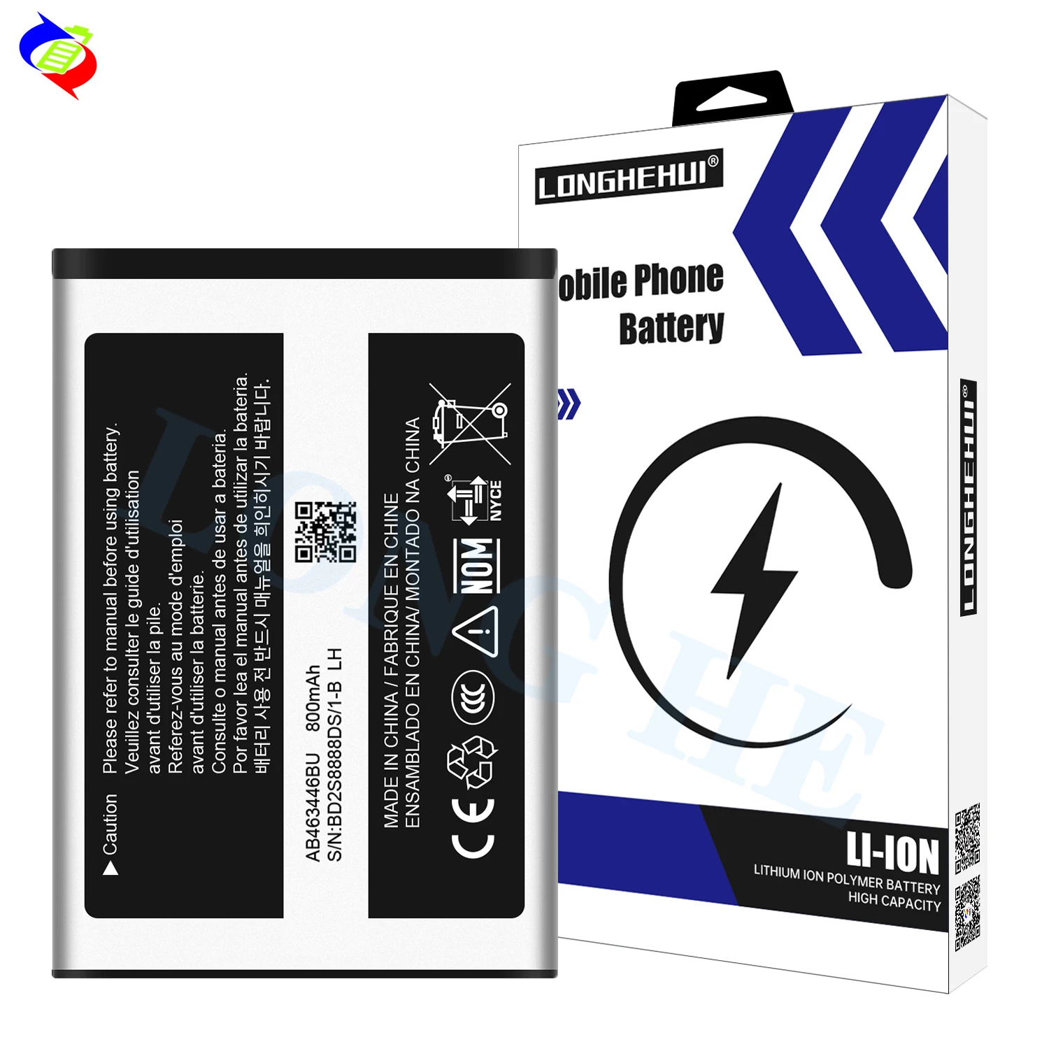 Replacement Phone Battery AB463446BU for Samsung X150 X208, 800mAh